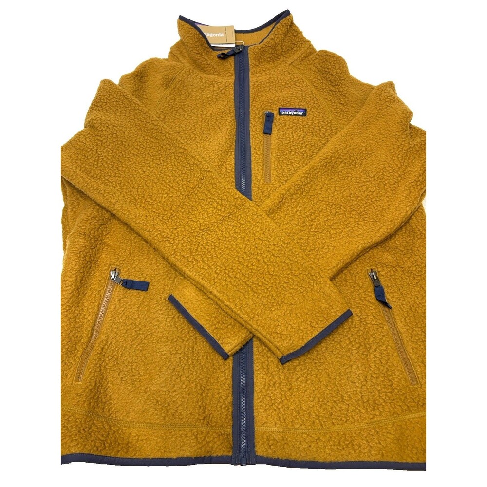 NWT Patagonia Men’s Retro Pile Jacket Bear Brown / Navy Size Large